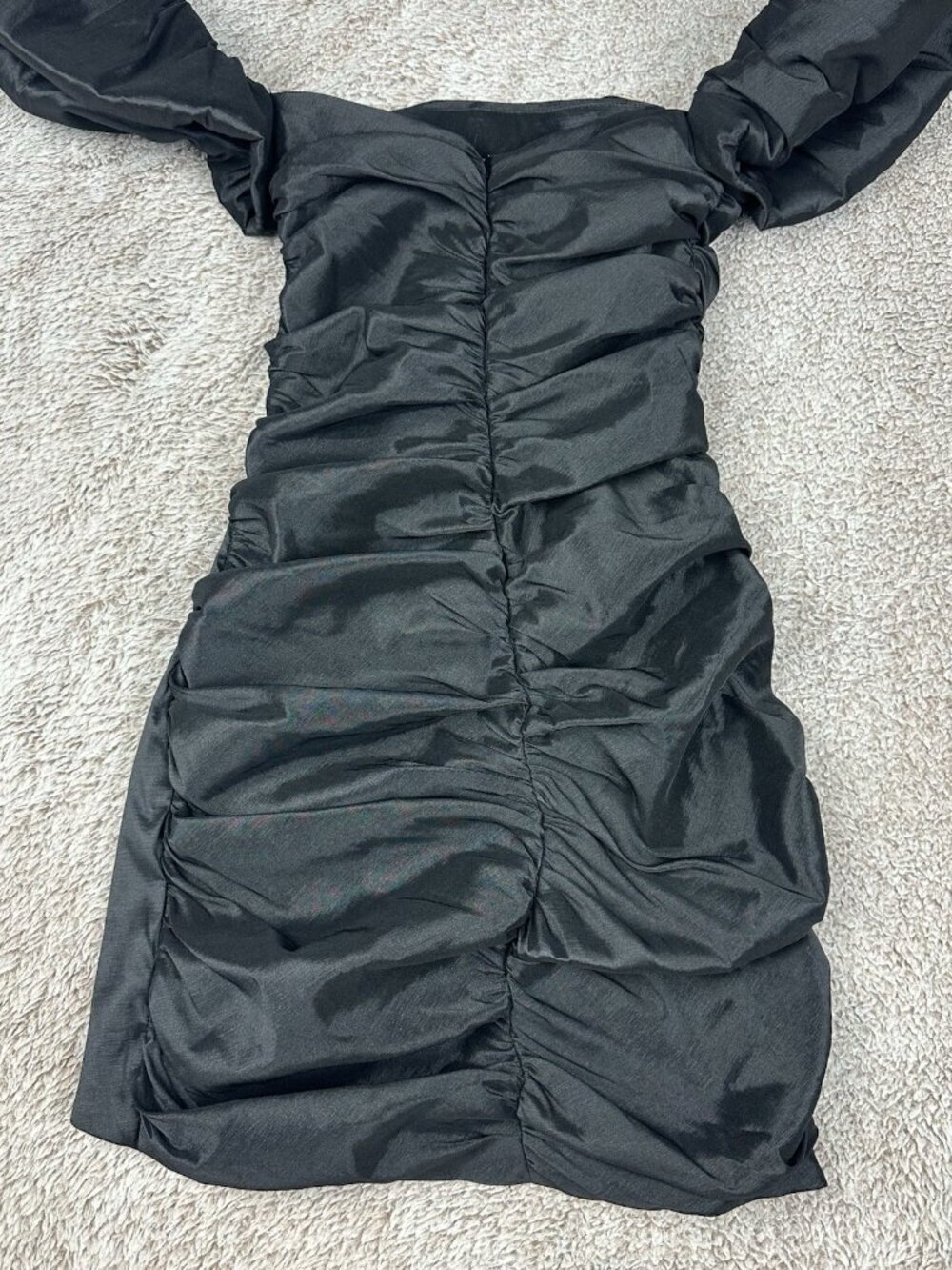 Oh Polly Take Me Higher Puff Sleeve Mini Dress Black Size 2 - Picture 9 of 10